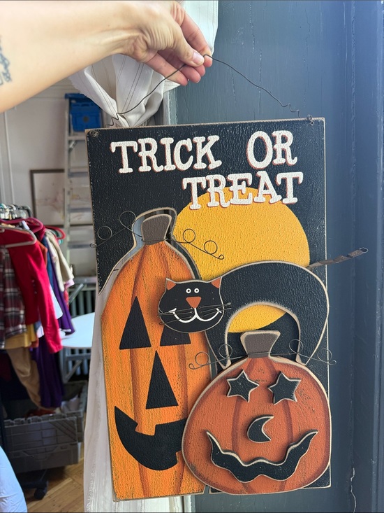 Other - Halloween Trick or Treat Wall Hanging - Black & Orange